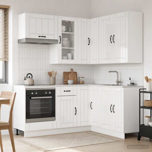 Кухненски единица LUCCA 8 pcs Бял гланц Инженерна дървесина