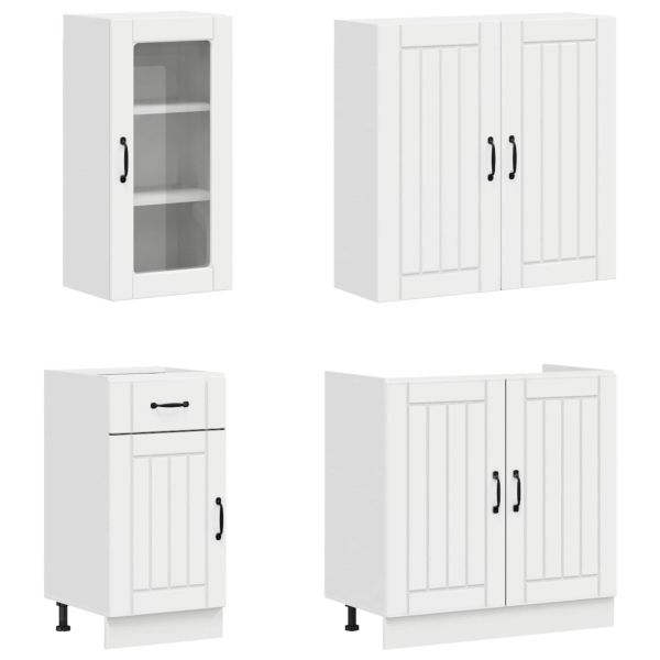 Кухненски единица LUCCA 8 pcs Бял гланц Инженерна дървесина