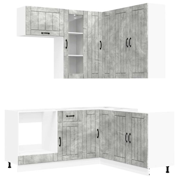 Кухненски единица LUCCA 8 pcs Бетонно сиво Инженерна дървесина