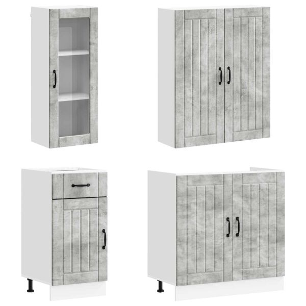 Кухненски единица LUCCA 8 pcs Бетонно сиво Инженерна дървесина