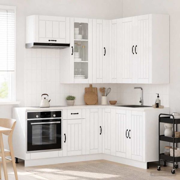 Кухненски единица LUCCA 8 pcs Бял гланц Инженерна дървесина