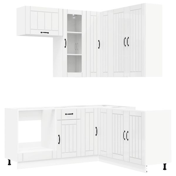Кухненски единица LUCCA 8 pcs Бял гланц Инженерна дървесина