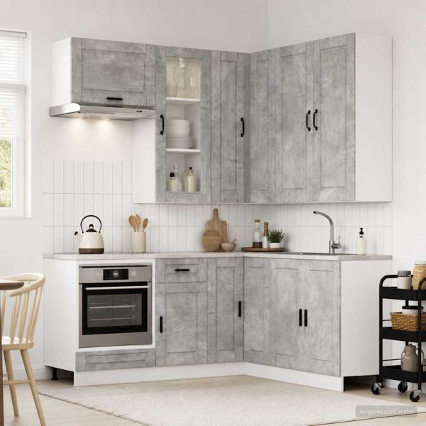 Кухненски единица PORTO 8 pcs Бетонно сиво Инженерна дървесина