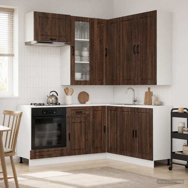 Кухненски единица PORTO 8 pcs Кафяв дъб Инженерна дървесина