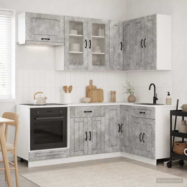 Кухненски единица KALMAR 8 pcs Бетонно сиво Инженерна дървесина