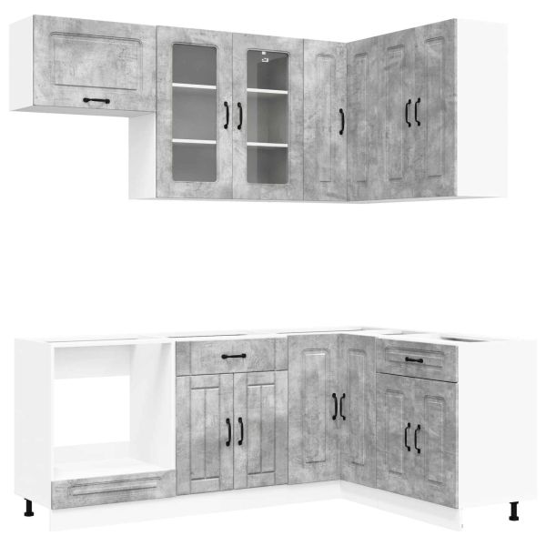 Кухненски единица KALMAR 8 pcs Бетонно сиво Инженерна дървесина