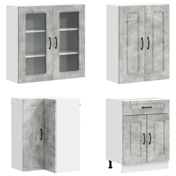 Кухненски единица KALMAR 8 pcs Бетонно сиво Инженерна дървесина
