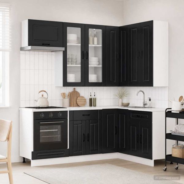 Кухненски единица KALMAR 8 pcs Черно Инженерна дървесина