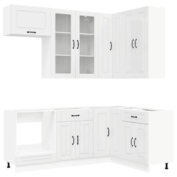 Кухненски единица KALMAR 8 pcs Бял гланц Инженерна дървесина