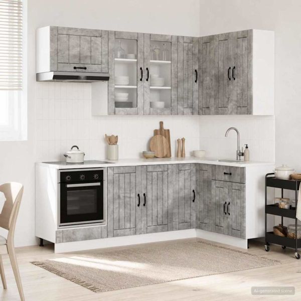 Кухненски единица LUCCA 8 pcs Бетонно сиво Инженерна дървесина