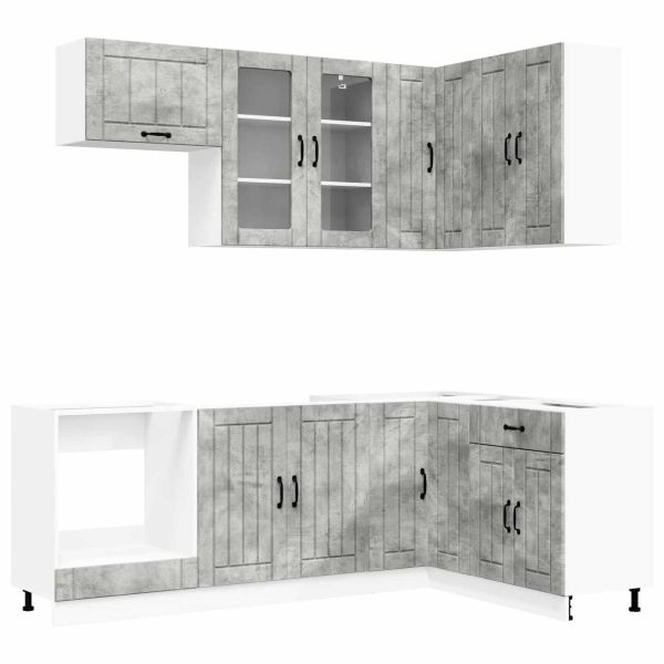 Кухненски единица LUCCA 8 pcs Бетонно сиво Инженерна дървесина