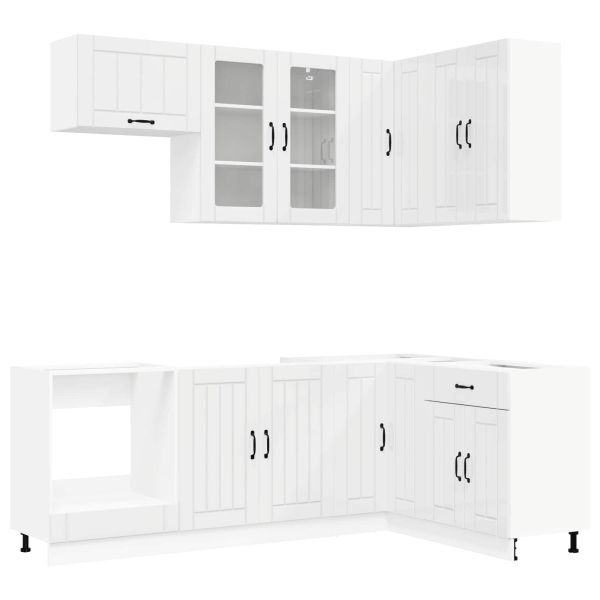 Кухненски единица LUCCA 8 pcs Бял гланц Инженерна дървесина