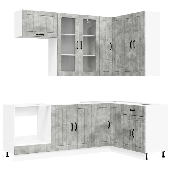 Кухненски единица LUCCA 8 pcs Бетонно сиво Инженерна дървесина