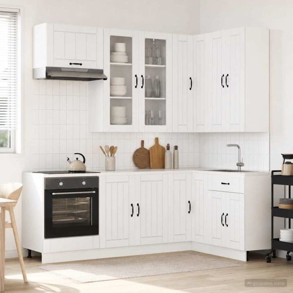 Кухненски единица LUCCA 8 pcs Бял гланц Инженерна дървесина
