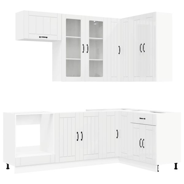 Кухненски единица LUCCA 8 pcs Бял гланц Инженерна дървесина