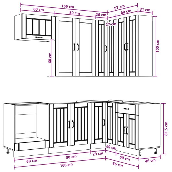 Кухненски единица LUCCA 8 pcs Дъб артизан Инженерна дървесина