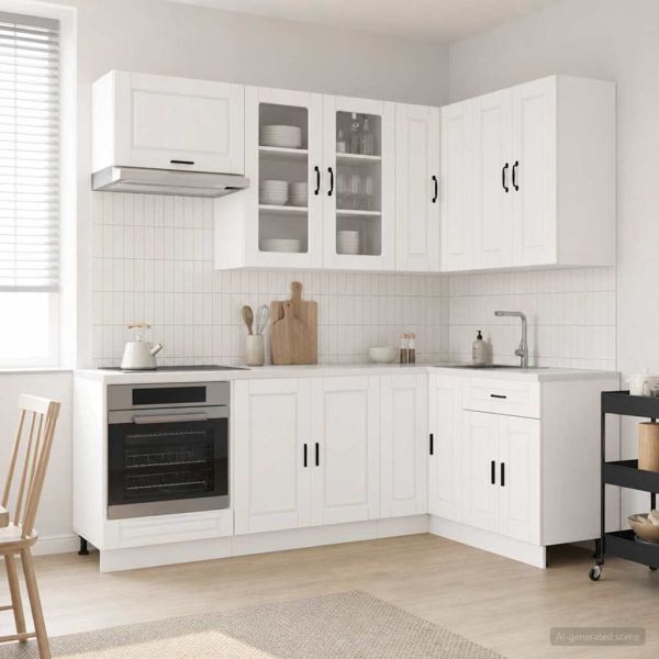 Кухненски единица PORTO 8 pcs Бял гланц Инженерна дървесина