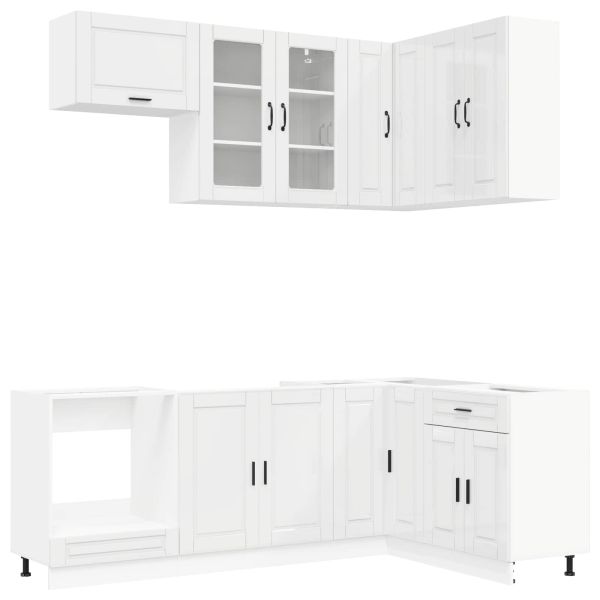 Кухненски единица PORTO 8 pcs Бял гланц Инженерна дървесина