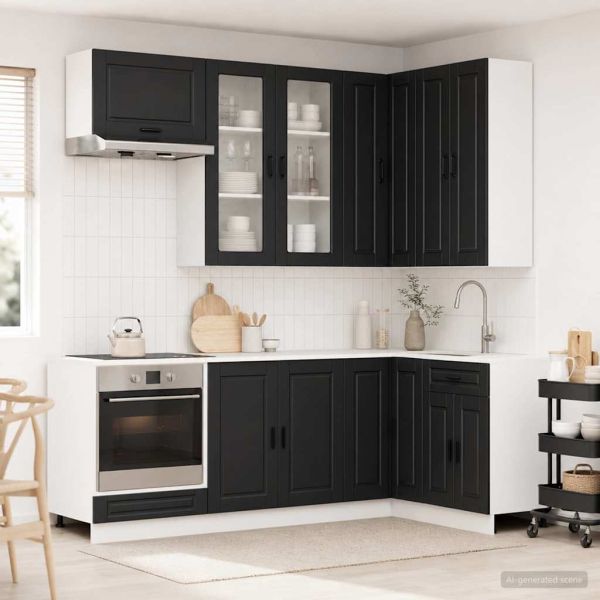 Кухненски единица PORTO 8 pcs Черно Инженерна дървесина