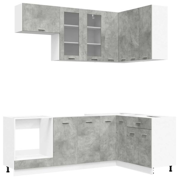 Кухненски единица LYON 8 pcs Бетонно сиво Инженерна дървесина
