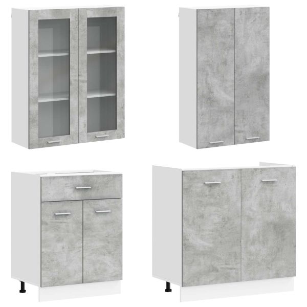 Кухненски единица LYON 8 pcs Бетонно сиво Инженерна дървесина