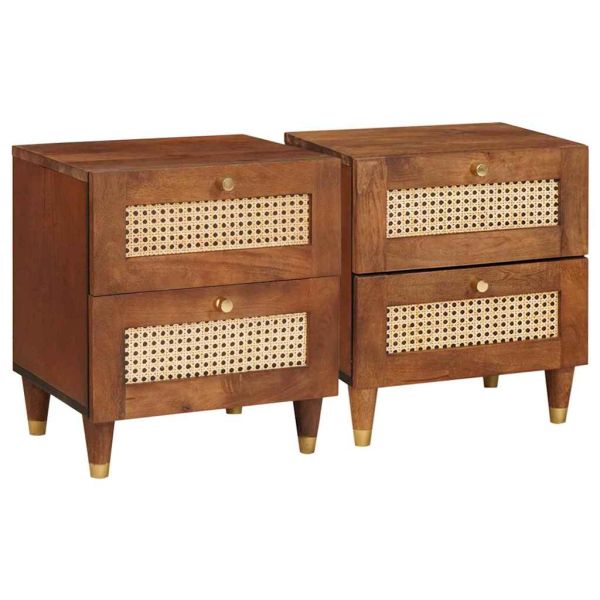 Нощен шкаф с чекмедже 2 pcs Кафяво 40 x 33,5 x 46 см
