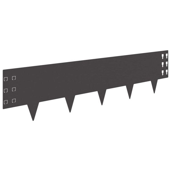 Ограда за трева 10 pcs 100 x 25 cm Стомана Черно