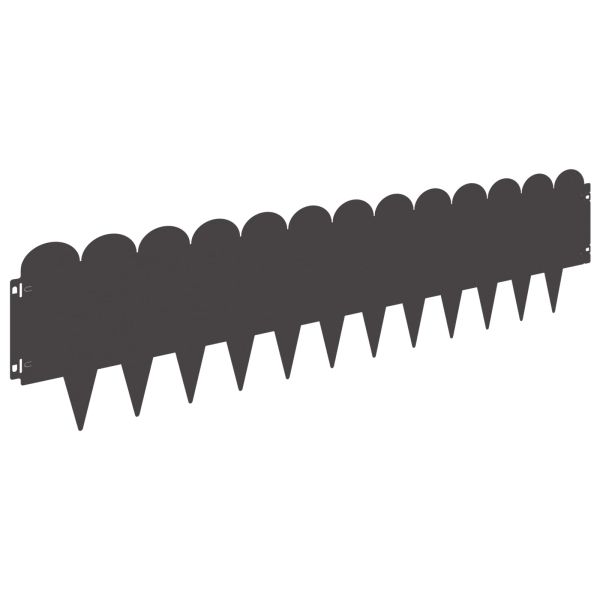 Ограда за трева 10 pcs 103 x 25 см Стомана Черно