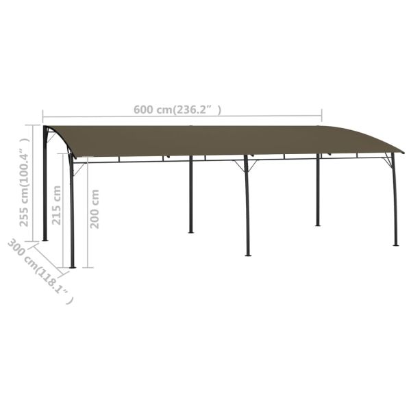 Градинска тента сенник, 6x3x2,55 м, таупе