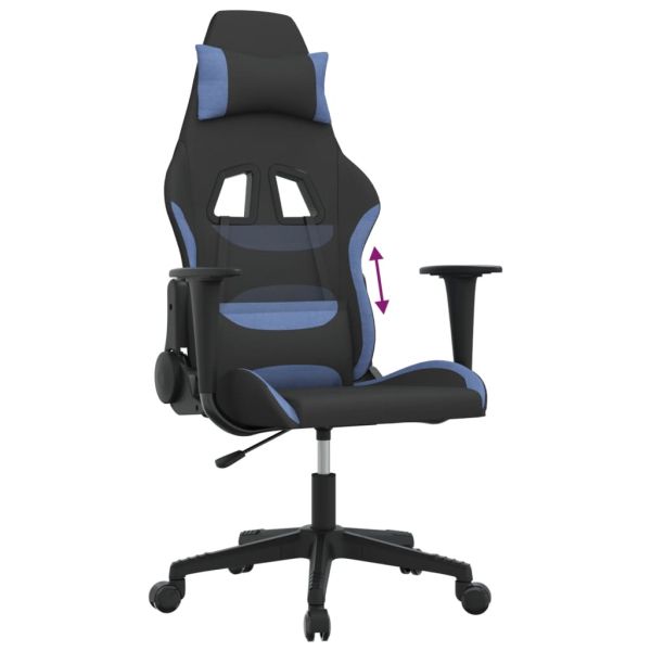 Гейминг стол, черно и синьо, плат