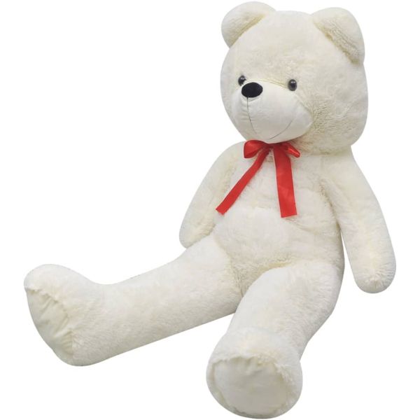 Плюшена играчка мече, бяла, 242 см