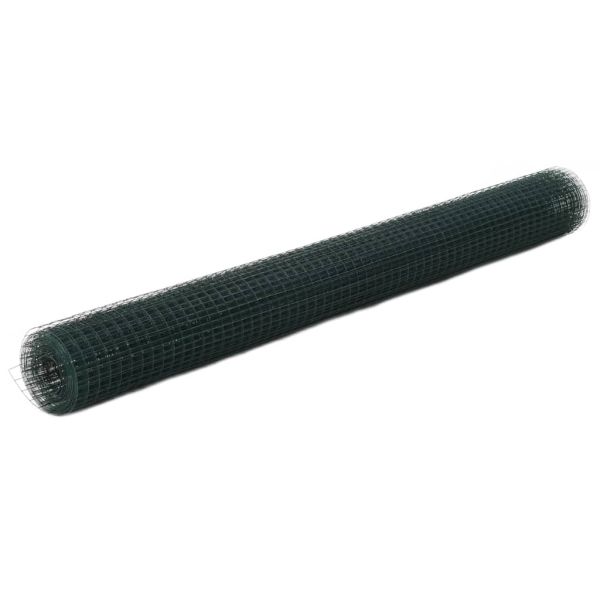 Кокошкарска мрежа, с PVC покритие, 25x1,5 м, зелена