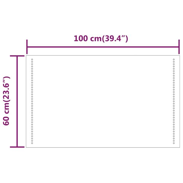 LED огледало за баня, 100x60 см