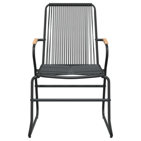Градински столове, 2 бр, черни, 58x59x85,5 см, PVC ратан