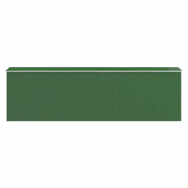 Градинска барака зелена 192x689x223 см поцинкована стомана