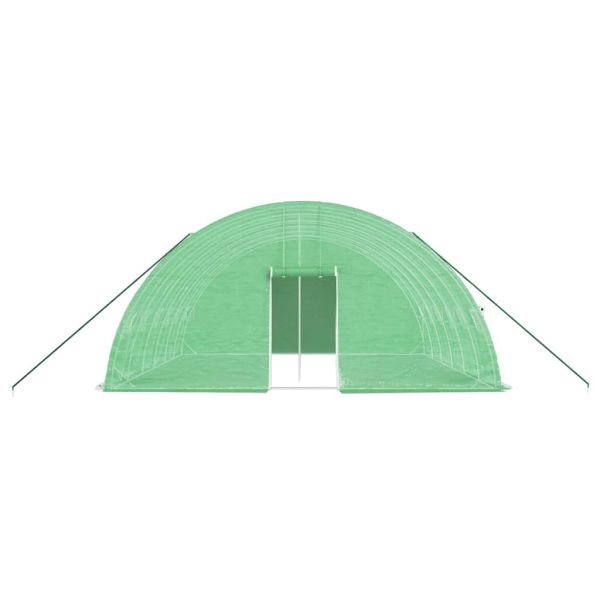 Оранжерия със стоманена рамка зелена 36 м² 6x6x2,85 м