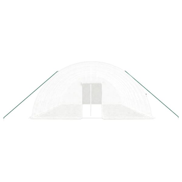 Оранжерия със стоманена рамка бяла 60 м² 10x6x2,85 м