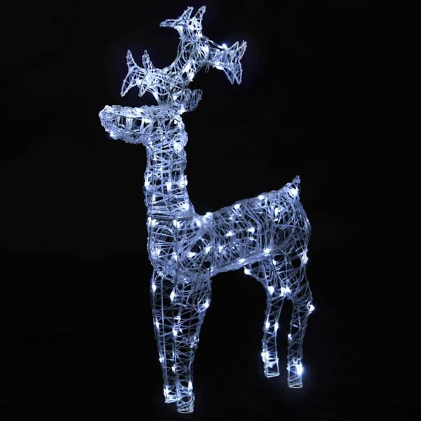 Коледна украса северен елен 90 LED 60x16x100 см акрил