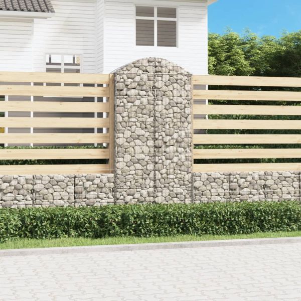 Дъговидна габионна кошница 100x50x200/220 см поцинковано желязо