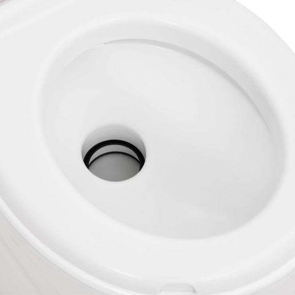 Вградена къмпинг тоалетна бяла 24+17 л HDPE и емайл