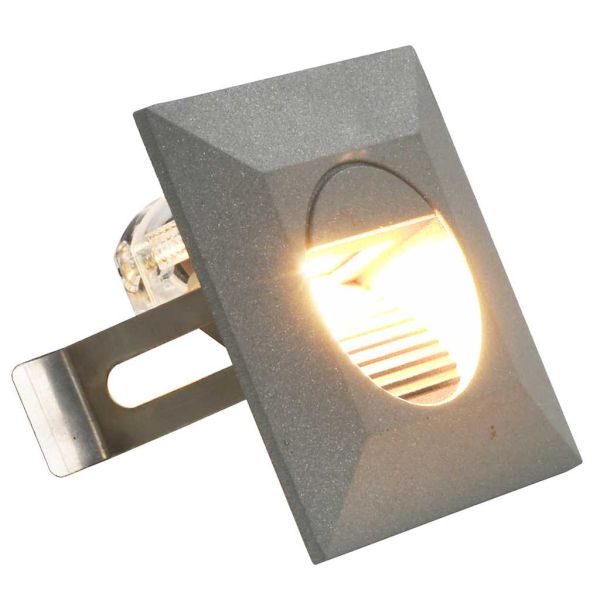 Фасадни LED аплици, 6 бр, 2 W, сребристи, квадратни
