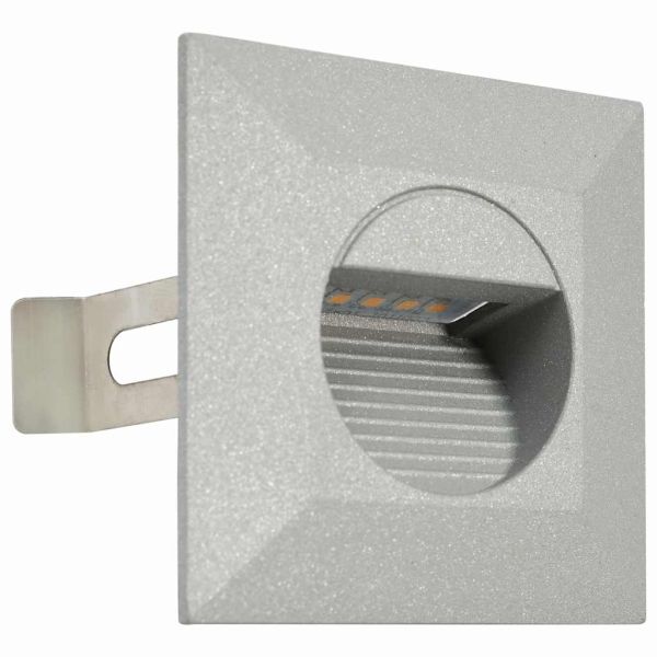 Фасадни LED аплици, 6 бр, 2 W, сребристи, квадратни