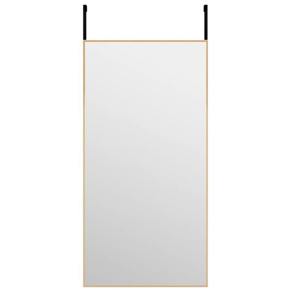 Огледало за врата, златисто, 40x80 см, стъкло и алуминий