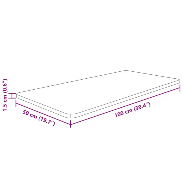Плот за баня светлокафяв 100x50x1,5 см обработено масивно дърво