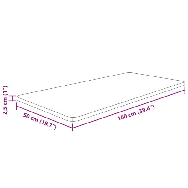 Плот за баня тъмнокафяв 100x50x2,5 см обработено масивно дърво