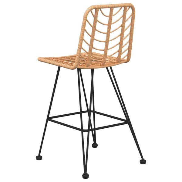 Бар табуретки 2 бр 45x56x103,5 см PE ратан и стомана