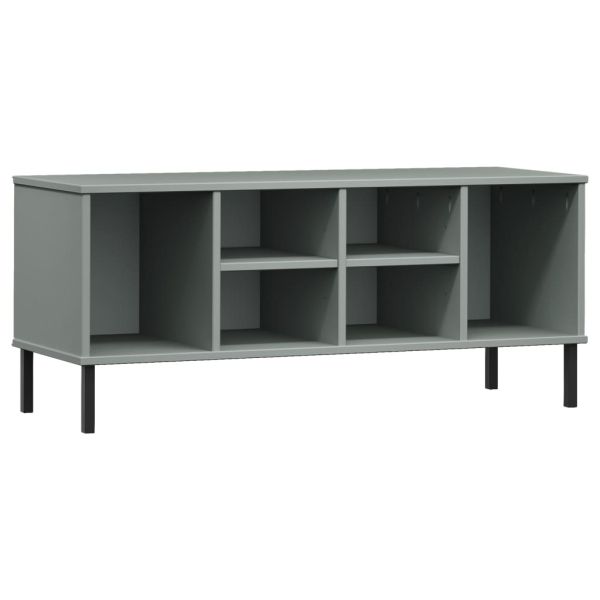 Етажерка за обувки с метални крака сива 106x35x45 см масив OSLO