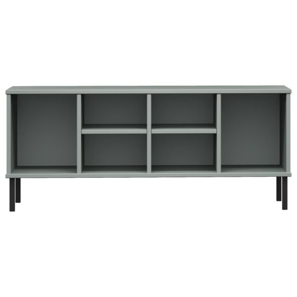 Етажерка за обувки с метални крака сива 106x35x45 см масив OSLO