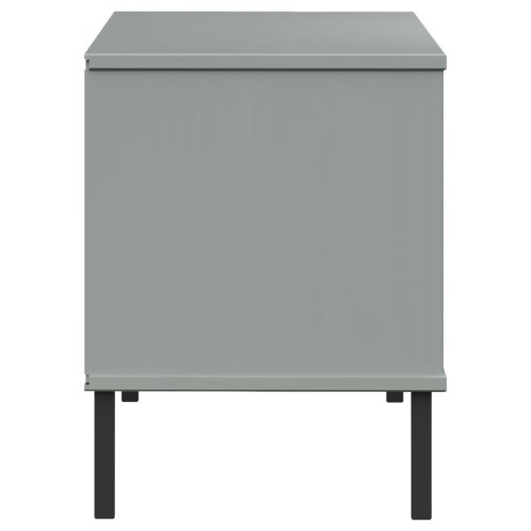 Етажерка за обувки с метални крака сива 106x35x45 см масив OSLO