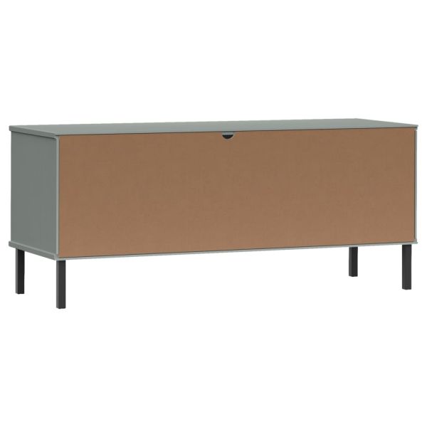 Етажерка за обувки с метални крака сива 106x35x45 см масив OSLO